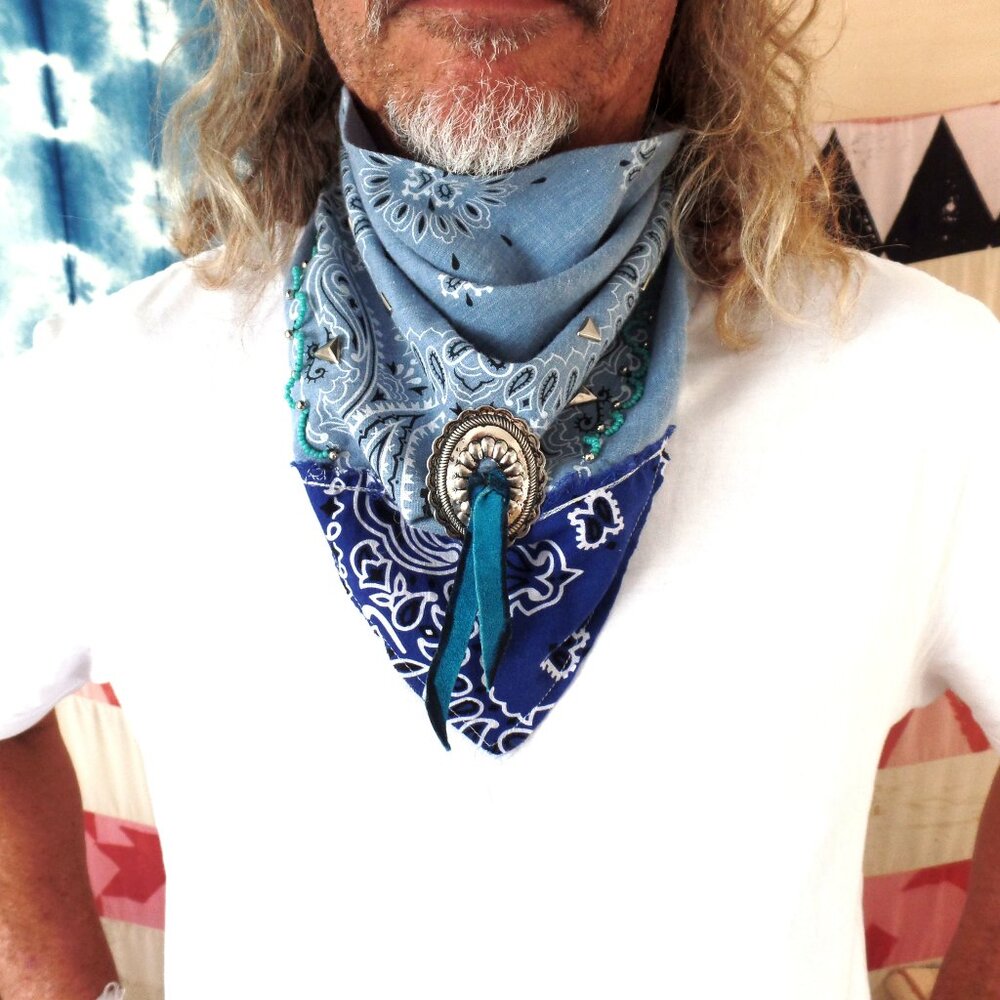 Handmade Bandana Beaded Neckerchief Scarf